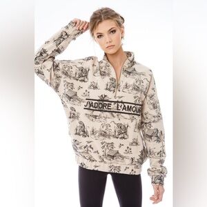 Ell&Emm J’adore L’amour Quarter Zip-SM